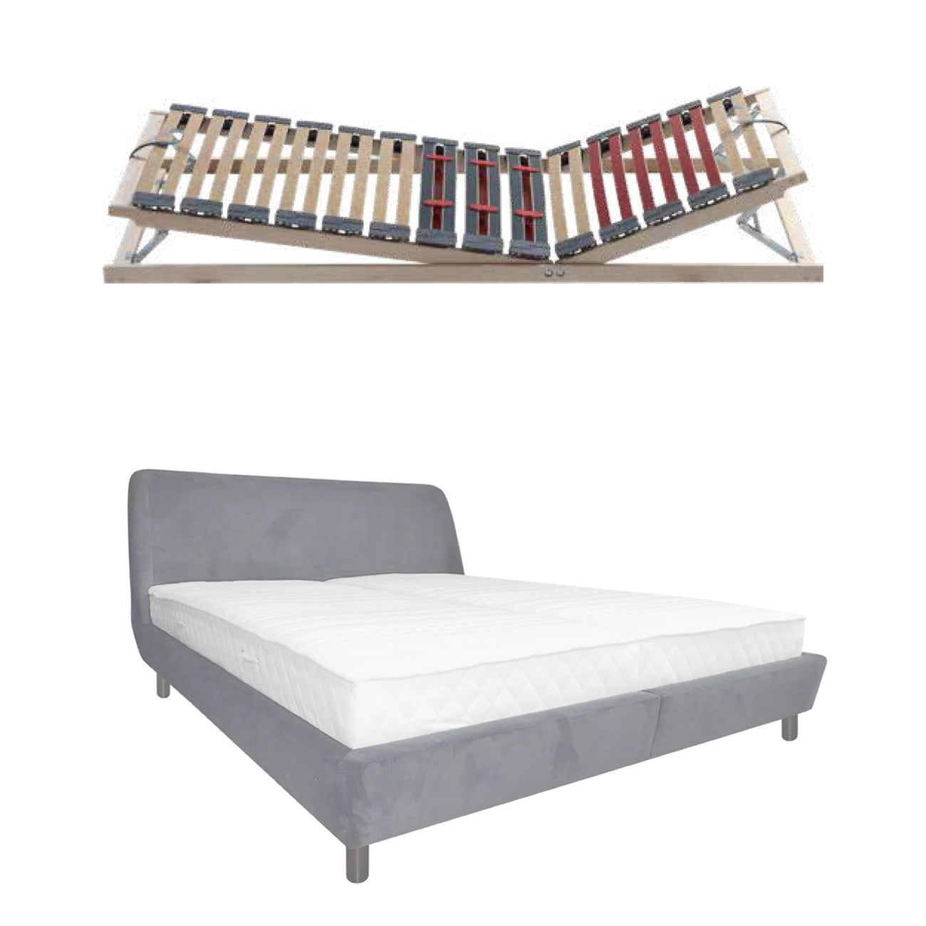 slatted bed-frame with electric motor